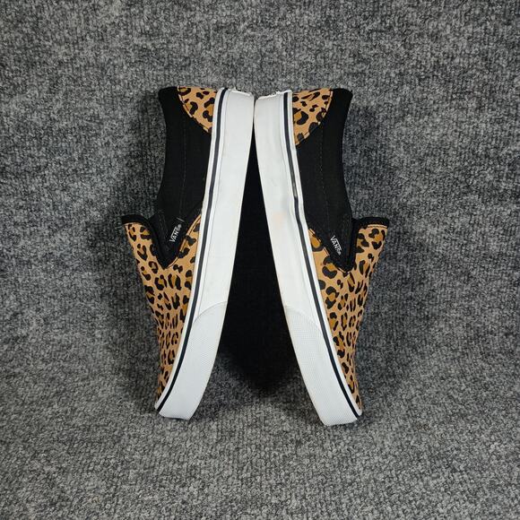 Vans Classic Slip-On Women Size 8.5 Leopard Print Canvas Skate Shoes - Picture 7 of 8